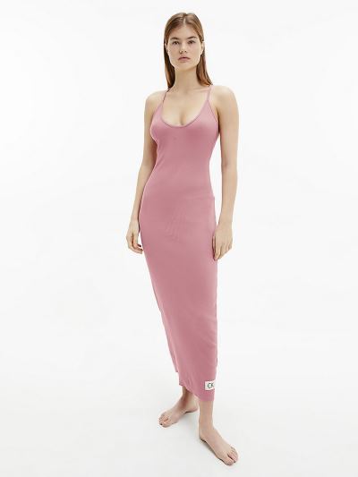 Calvin Klein Underwear HU989826 | Calvin Klein Ribbed Női Lounge Ruha Rózsaszín